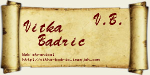 Vitka Badrić vizit kartica